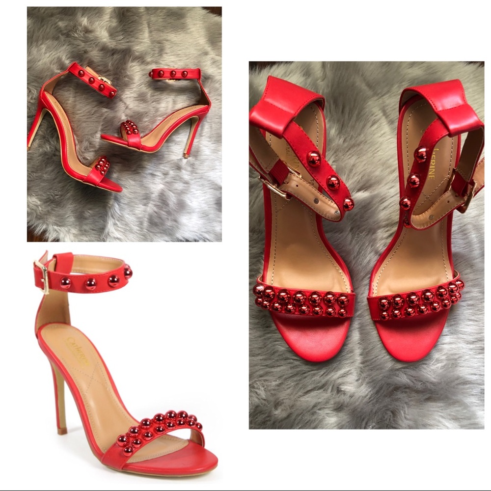 Crista Metallic Studded Sandal